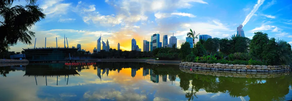 Zabeel Park and the Dubai skyline, the site of Therme Dubai